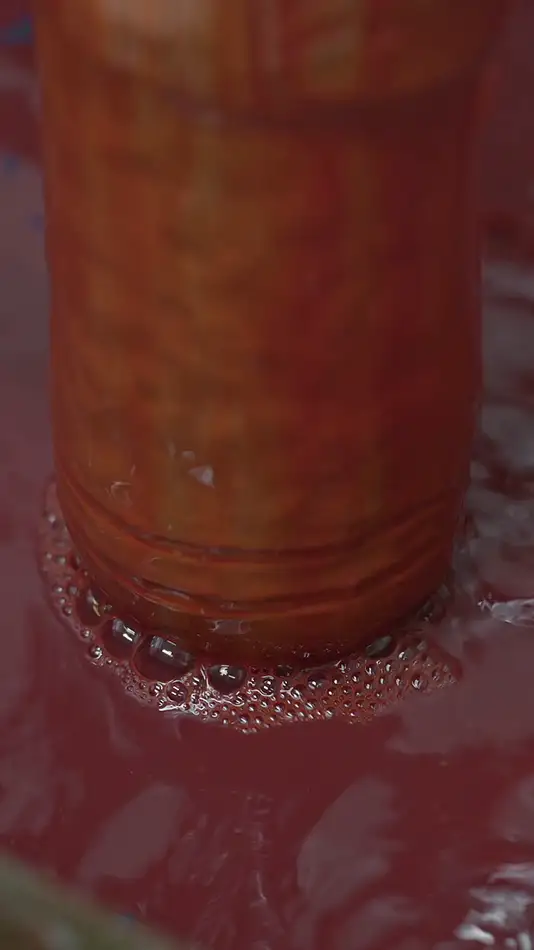 Fountain of Normalised War - Blood fountain made from a concrete cast of a spray gun and rusty petrol cans - detail