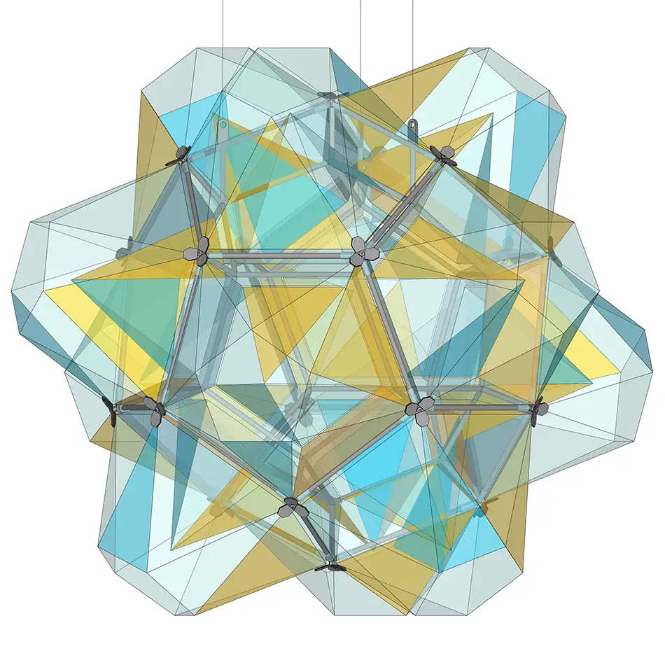 polyhedra - dodecahedron glass art object - 3D model